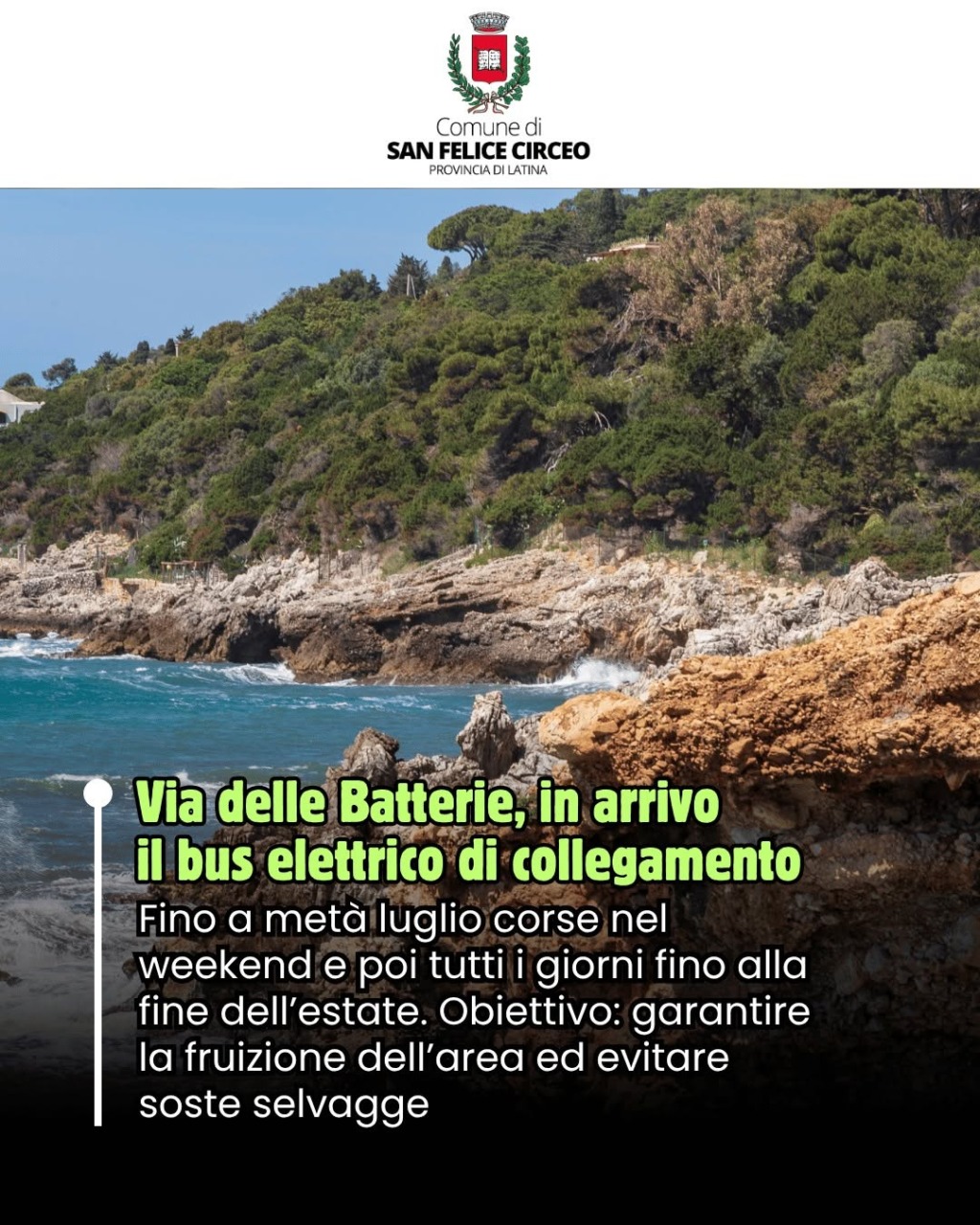 Navetta elettrica per la scogliera di San Felice Circeo