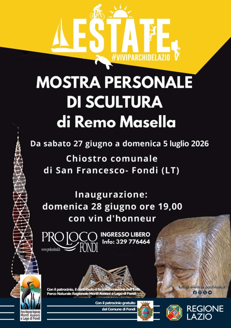 Mostra di sculture in legno di Remo Masella a Fondi