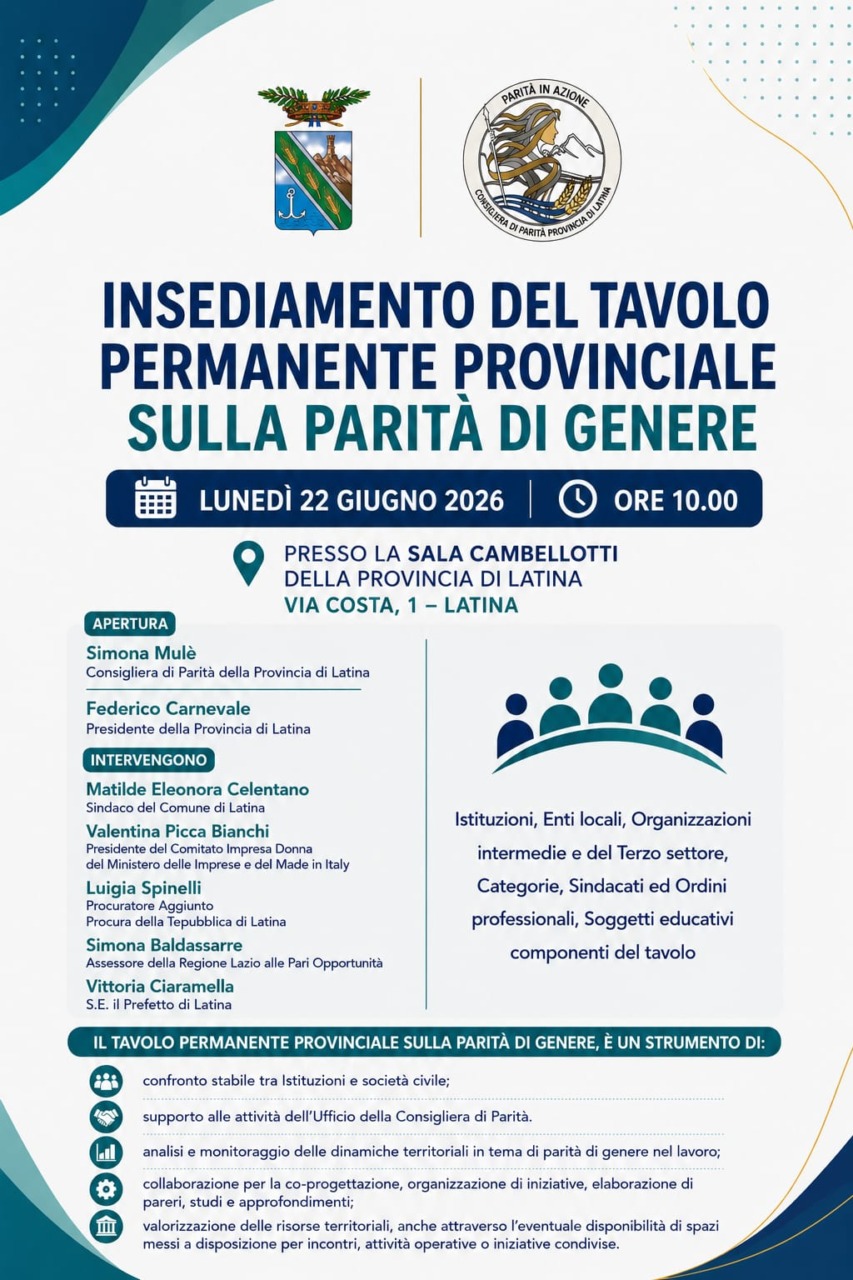 Conferenza stampa per il Tavolo Permanente sulla Parità di Genere
