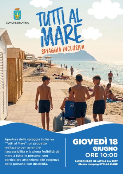 Inaugurata la prima spiaggia inclusiva e gratuita a Latina