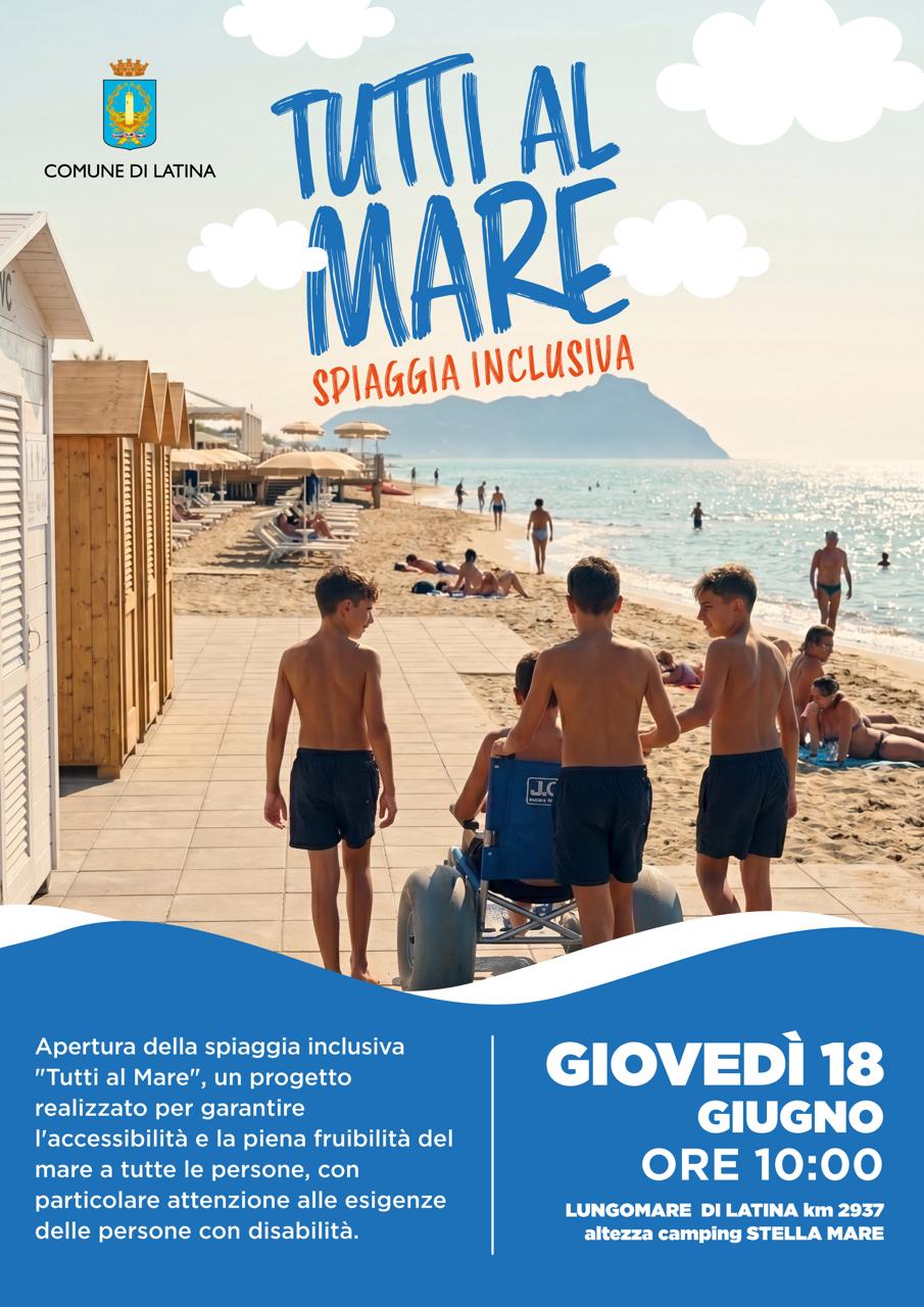 Inaugurata la spiaggia inclusiva “Tutti al mare” a Latina