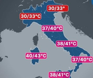 Caldo estremo: bollino rosso a Latina e Frosinone
