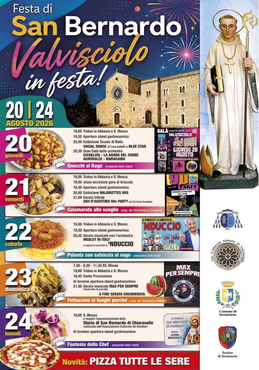 Valvisciolo celebra San Bernardo con cinque giorni di eventi