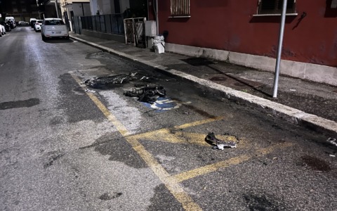 Incendio nella notte, utilitaria in fiamme a Latina