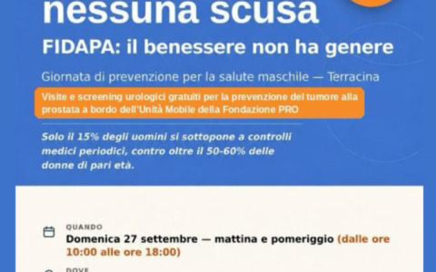 A Terracina controlli urologici gratuiti in piazza Garibaldi